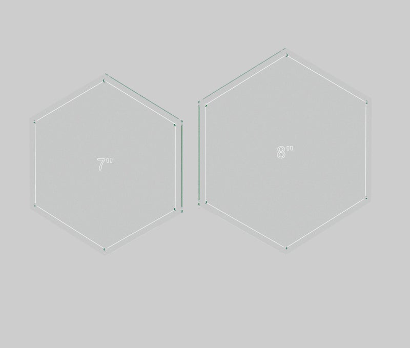 LaserThing Hexagon Quilting Template Set - 5", 6", 7", 8" Sizes with 1/4" Seam Allowance - Durable Acrylic Templates for Quilting, Patchwork, Crafting, & Sewing Projects - Clear Templates for Accuracy - Image 3